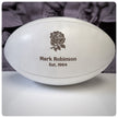 Personalised White Leather Rugby Ball With Your Logo & Text