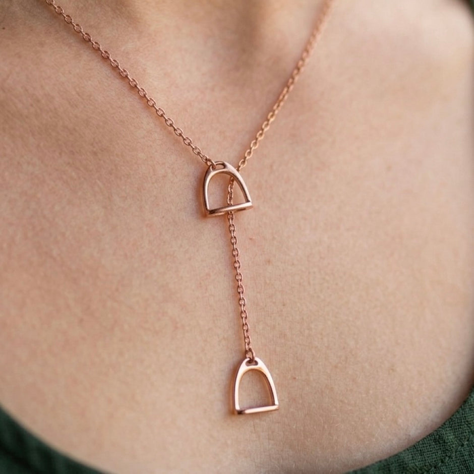 Personalised Gold, Silver or Rose Gold Silver Stirrup Necklace