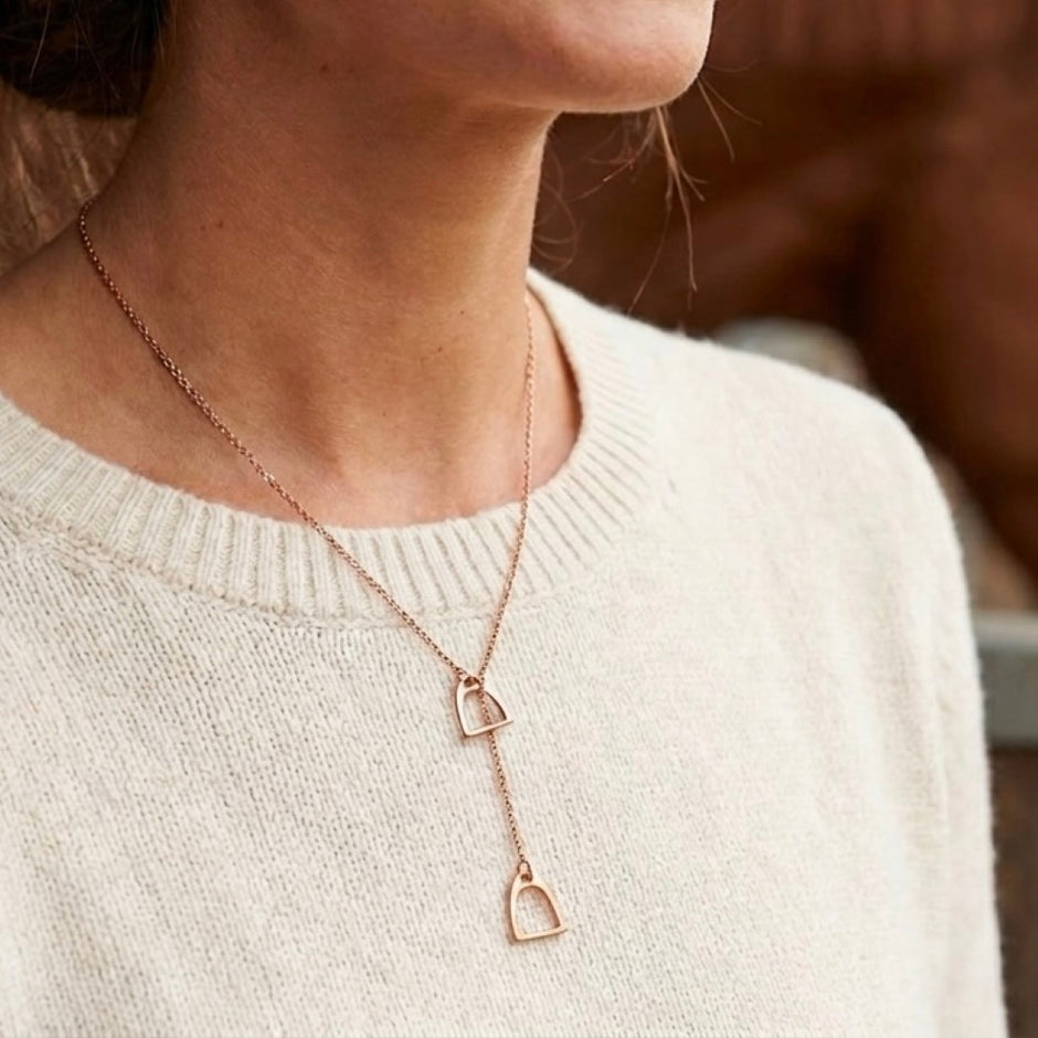 Personalised Gold, Silver or Rose Gold Silver Stirrup Necklace
