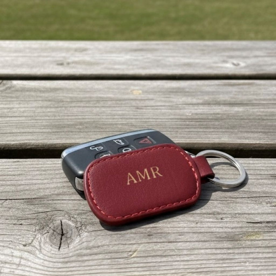 Personalised Cricket Leather Keyring