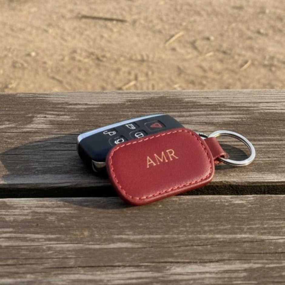 Personalised Cricket Leather Keyring