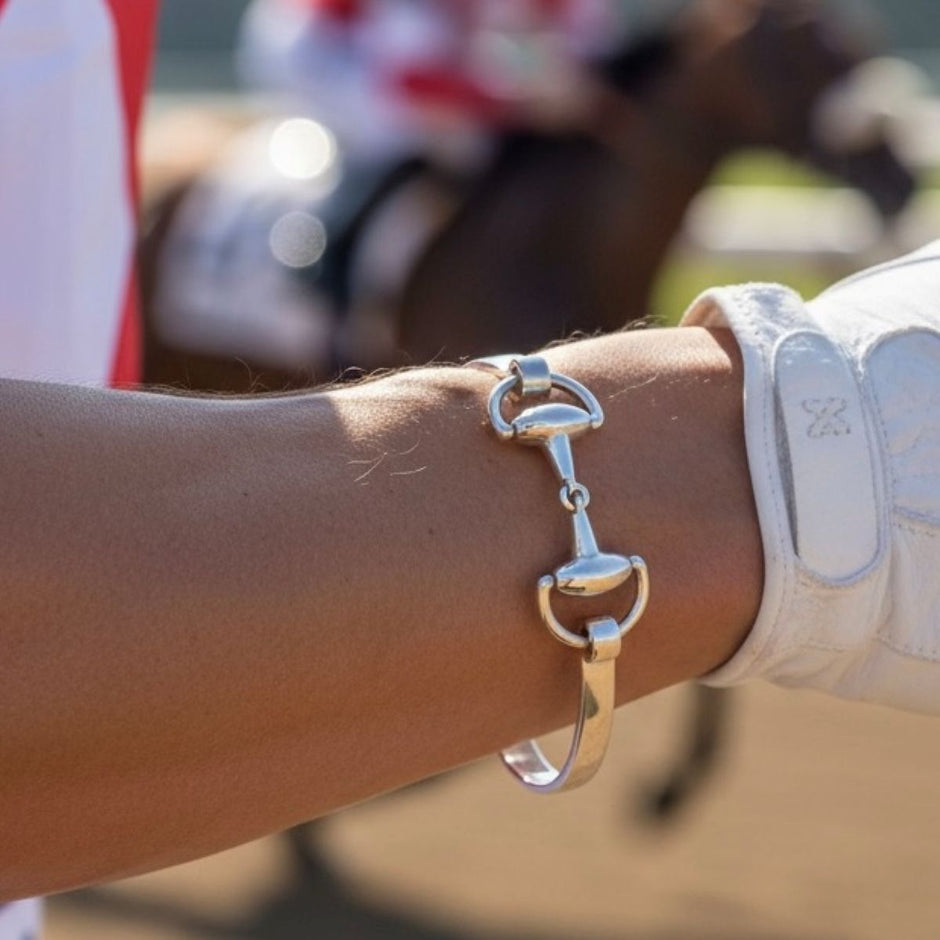 Personalised Sterling Silver Snaffle Bangle