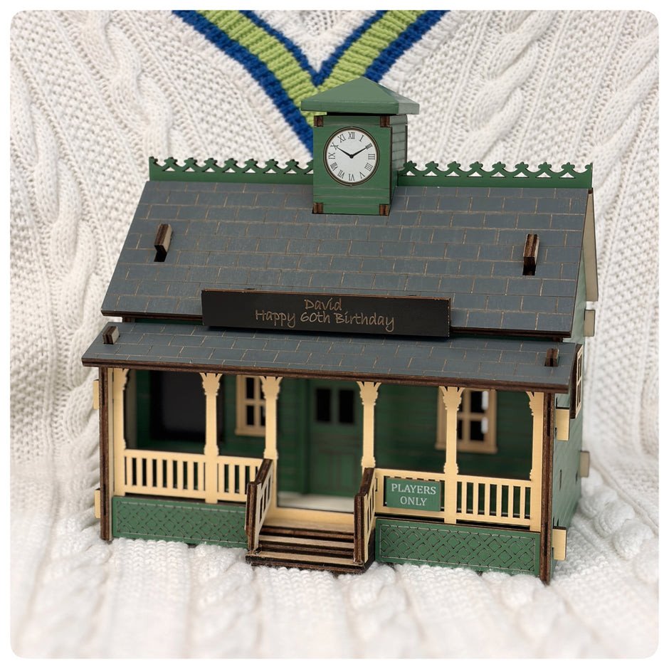 Personalised Cricket Pavilion Desk Tidy Trinket Box