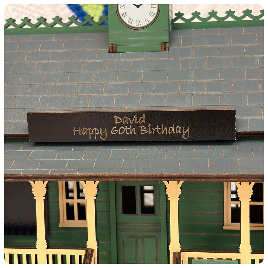 Personalised Cricket Pavilion Desk Tidy Trinket Box
