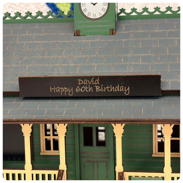 Personalised Cricket Pavilion Desk Tidy Trinket Box