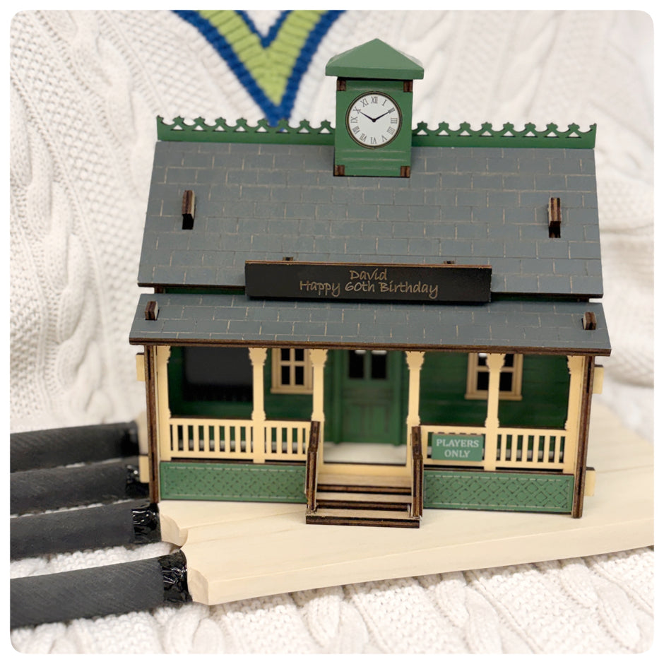 Personalised Cricket Pavilion Desk Tidy Trinket Box