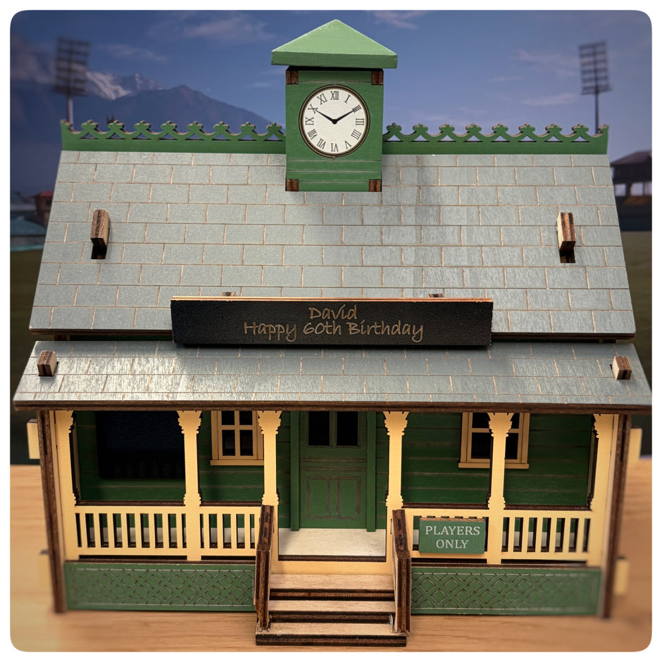 Personalised Cricket Pavilion Desk Tidy Trinket Box