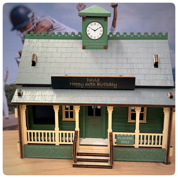 Personalised Cricket Pavilion Desk Tidy Trinket Box
