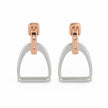 Sterling Silver & Rose Gold Equestrian Stirrup Earrings