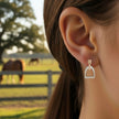 Sterling Silver & Rose Gold Equestrian Stirrup Earrings