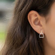 Sterling Silver & Rose Gold Equestrian Stirrup Earrings
