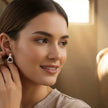 Sterling Silver & Rose Gold Equestrian Stirrup Earrings