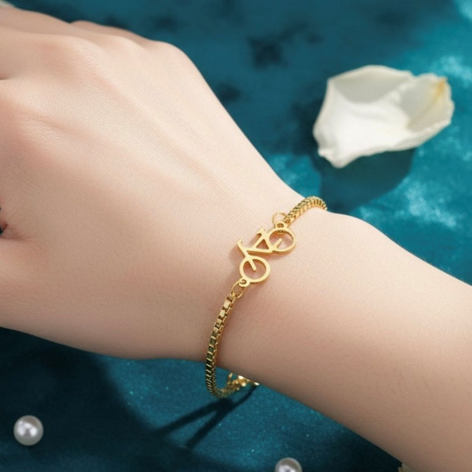 Personalised Cyclists Bracelet In Gold Or Silver