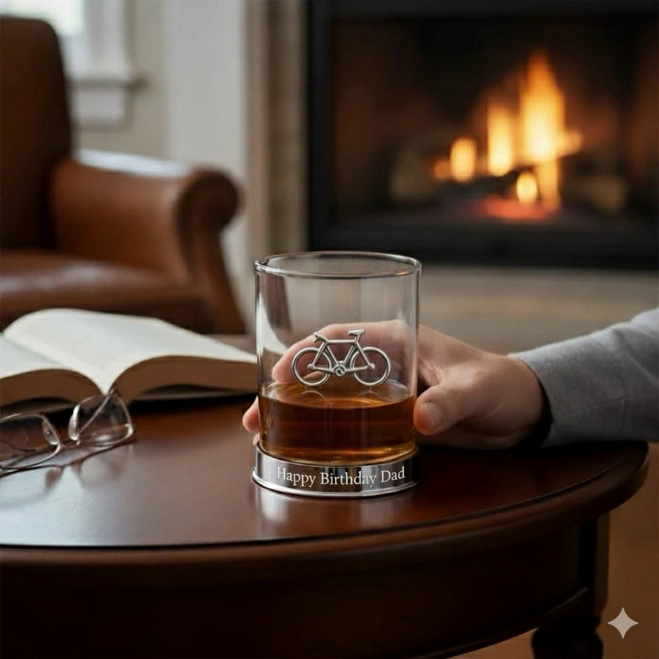 Personalised Cycling Whisky Glass | Unique Cyclist Gift