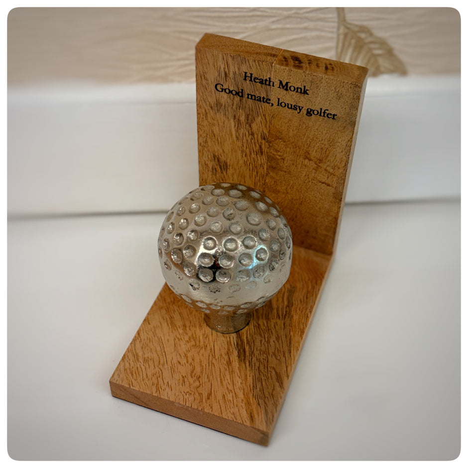 Personalised Golf Ball Ornament – Handmade Golf Gift & Alternative Trophy
