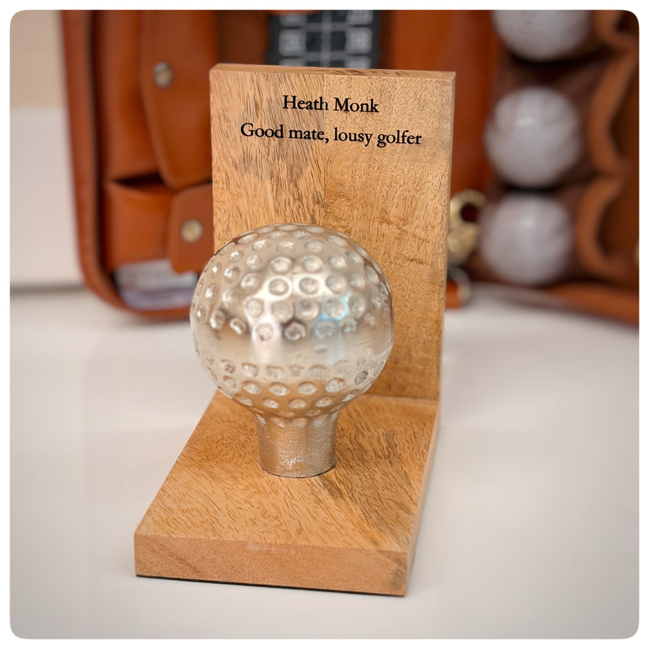 Personalised Golf Ball Ornament – Handmade Golf Gift & Alternative Trophy