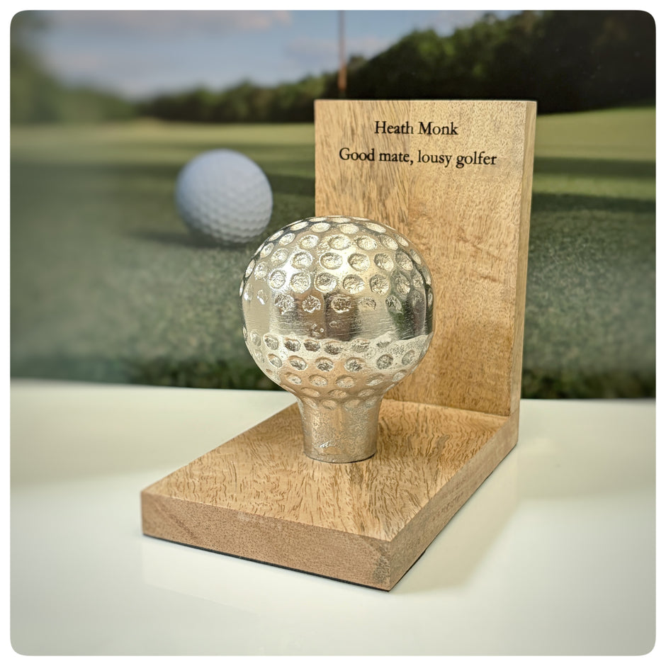 Personalised Golf Ball Ornament – Handmade Golf Gift & Alternative Trophy