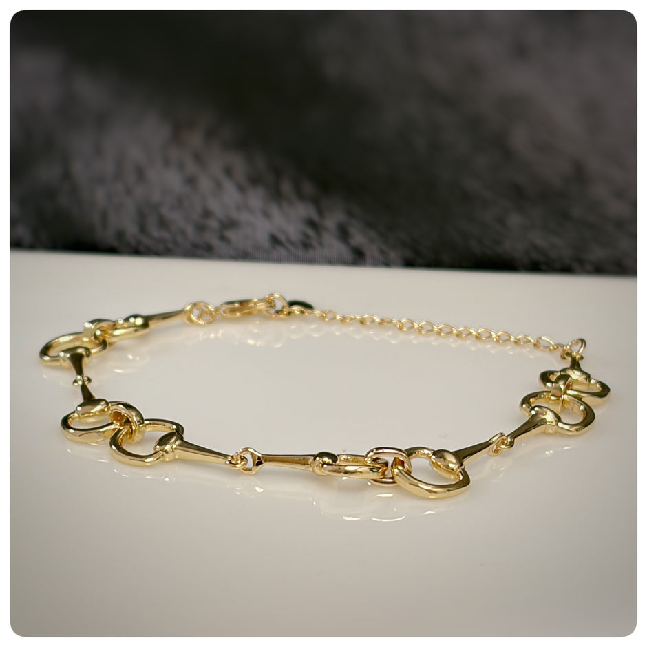 18ct Gold Plated Snaffle Bit Bracelet