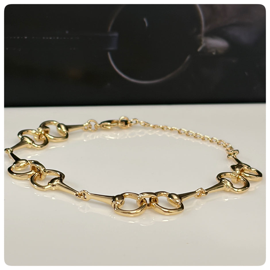 18ct Gold Plated Snaffle Bit Bracelet