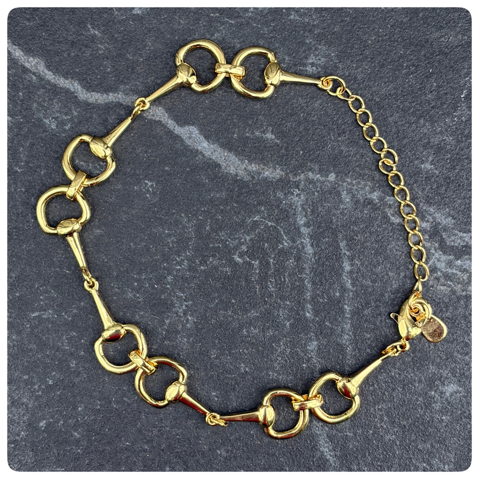 18ct Gold Plated Snaffle Bit Bracelet