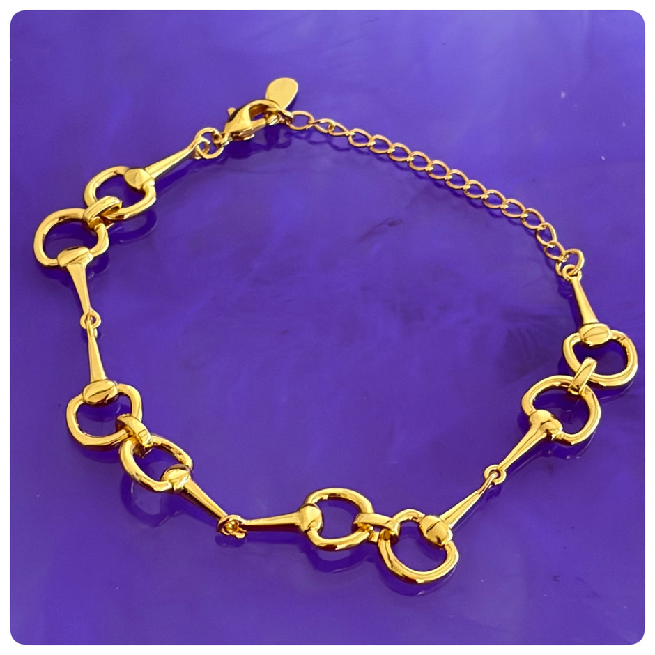 18ct Gold Plated Snaffle Bit Bracelet