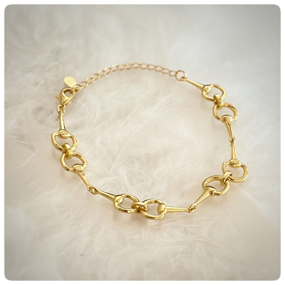 18ct Gold Plated Snaffle Bit Bracelet