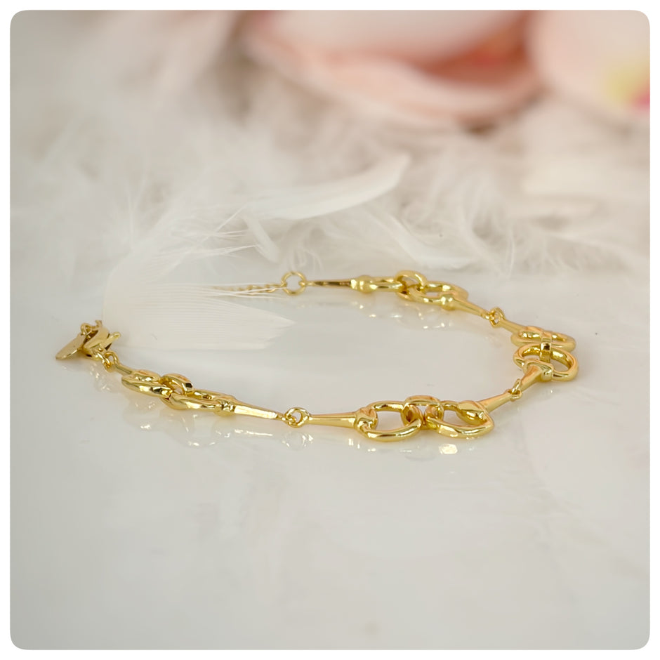 18ct Gold Plated Snaffle Bit Bracelet