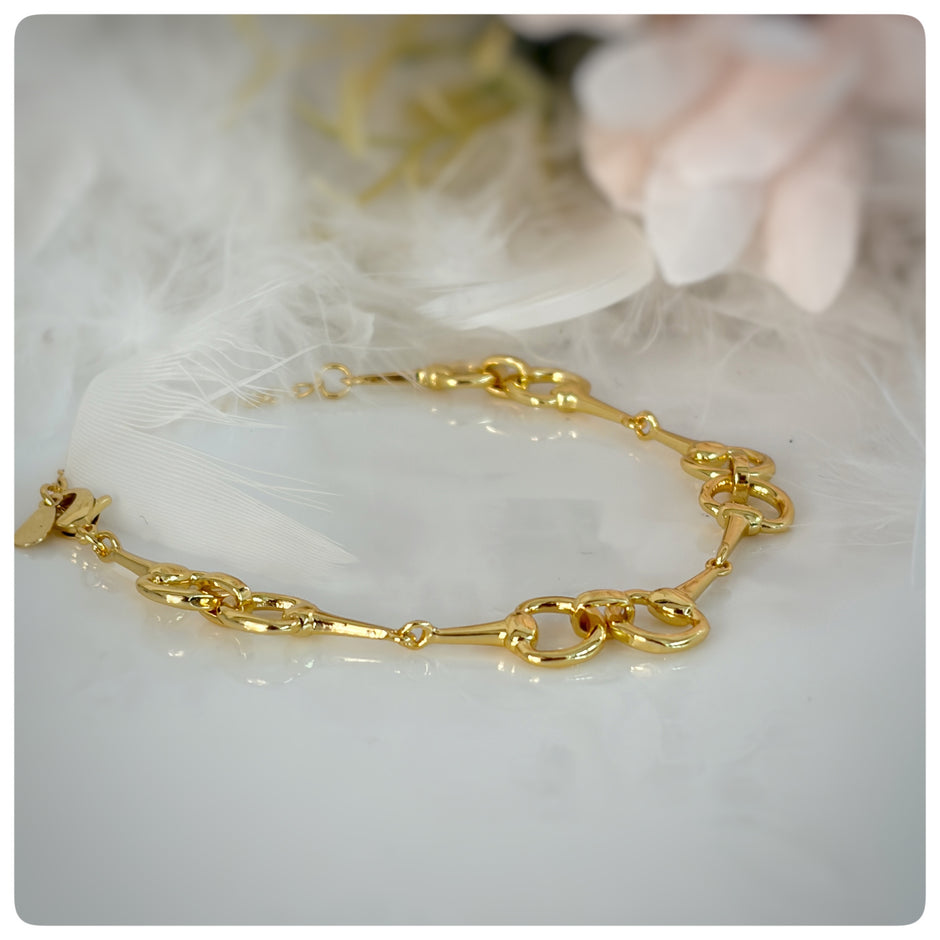 18ct Gold Plated Snaffle Bit Bracelet