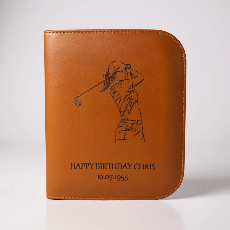 Personalised Golfer’s Accessory Gift Set – Tan Leather Case