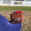 Personalised Red Cricket Ball Cufflinks