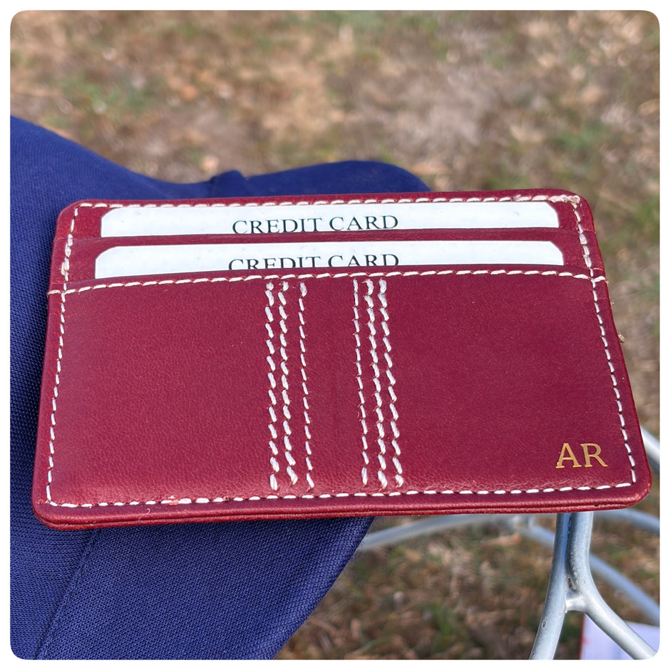 Vintage Leather Cricket Credit Card Holder