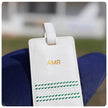 Personalised White Cricket Luggage Tag