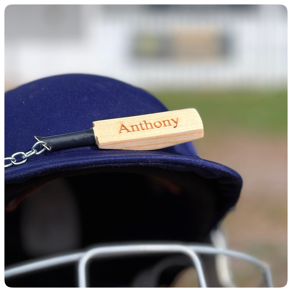 Personalised Mini Cricket Bat Keyring | Custom Engraved Cricket Gift