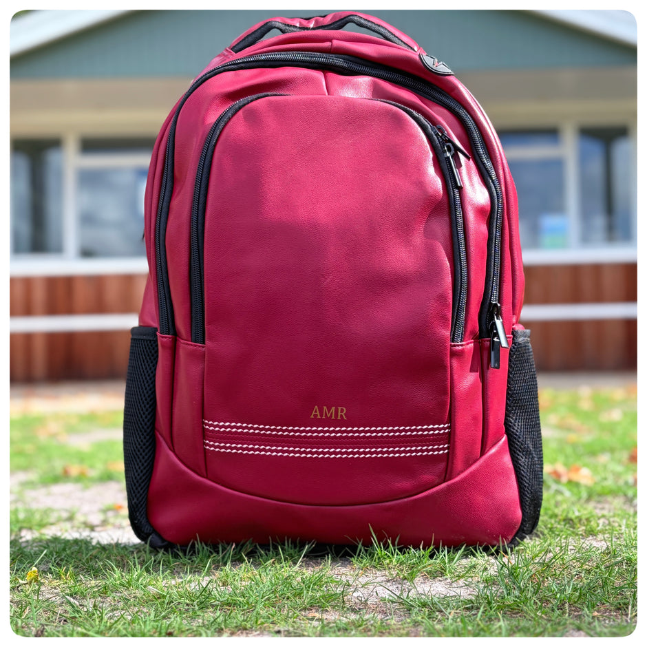 Personalised Cricket Red Rucksack