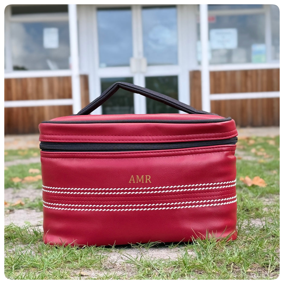 Personalised Red Cricket Insulated Lunch Bag