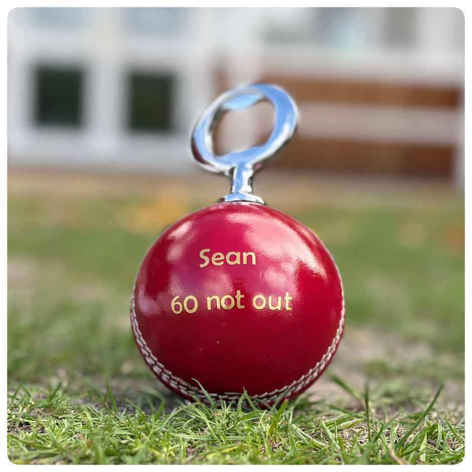 Personalised Cricket Ball Bottle Opener, Full Size Ball