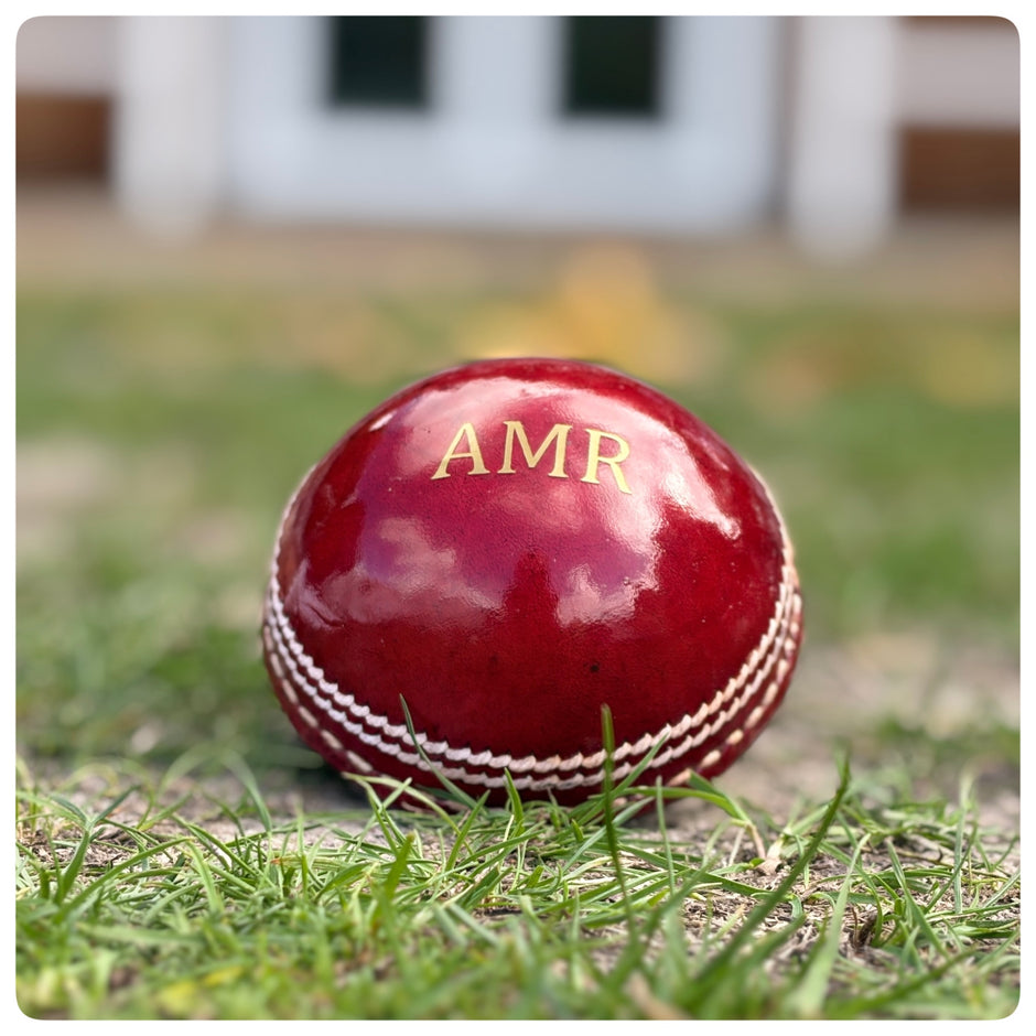 Personalised Half Cricket Ball Bottle Opener - Monogrammed Leather Cricket Gift