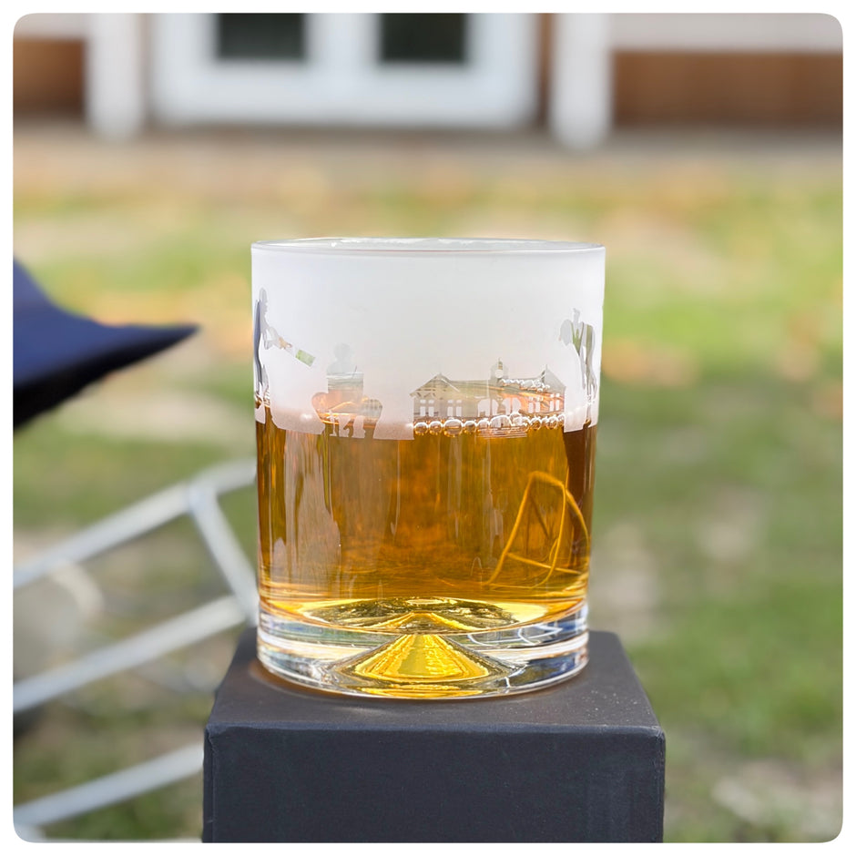 Cricket Themed Whisky Tumbler Glass