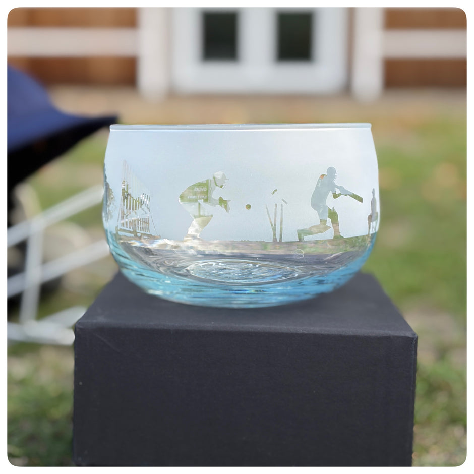 Cricket Themed Crystal Snack Bowl