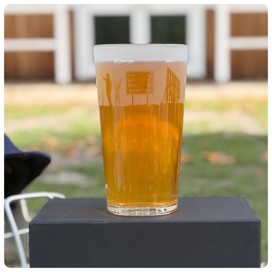 Cricket Themed Pint Glass