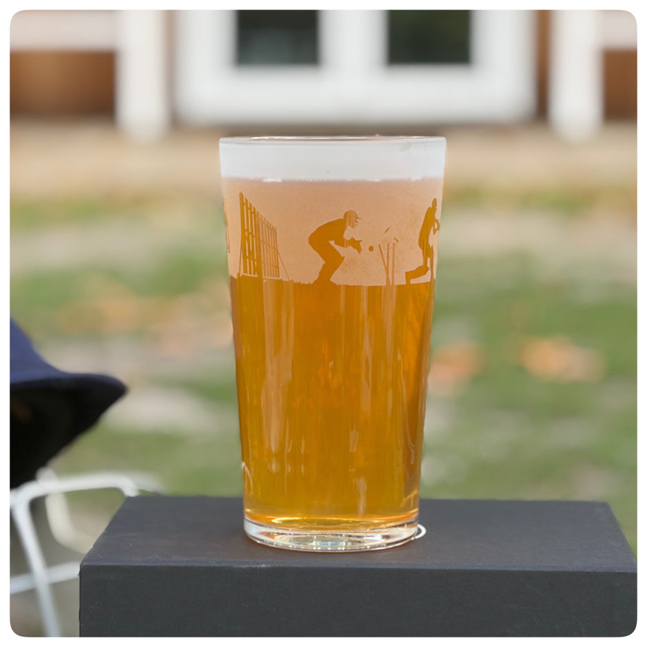 Cricket Themed Pint Glass