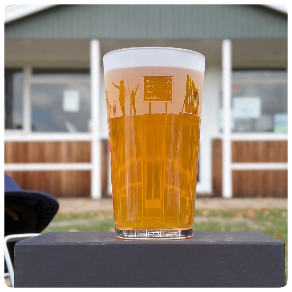 Cricket Themed Pint Glass