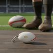 Rugby Ball Keyring - Handmade Rugby Gift for Fans