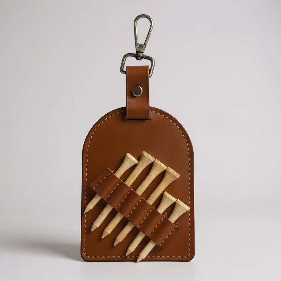 Personalised PU Leather Golf Tee Holder | Stylish, Eco-Friendly Gift for Golfers