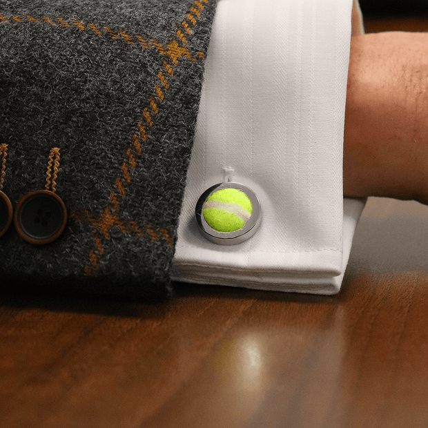 tennis ball cufflinks, tennis gifts
