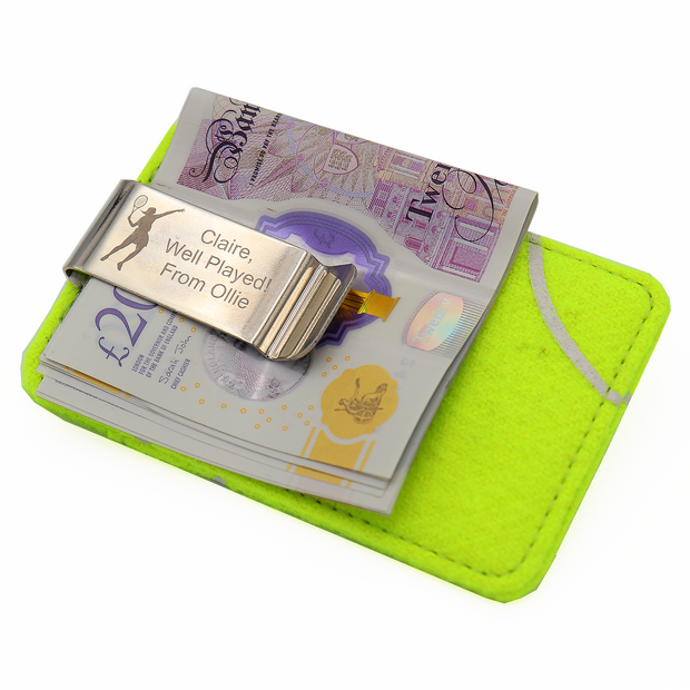 Personalised Tennis Credit Card & Money Clip