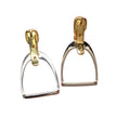 Personalised Equestrian Stirrup Earrings | Sterling Silver & 18ct Gold Horse Gift for Her