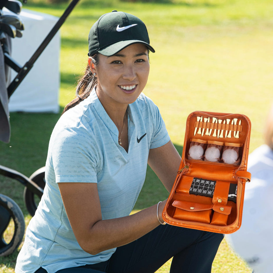 Personalised Golfer’s Accessory Gift Set – Tan Leather Case