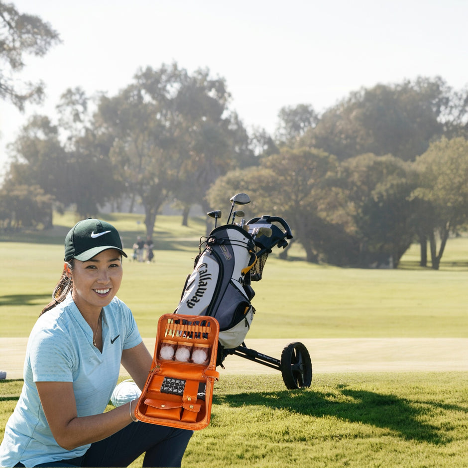 Personalised Golfer’s Accessory Gift Set – Tan Leather Case
