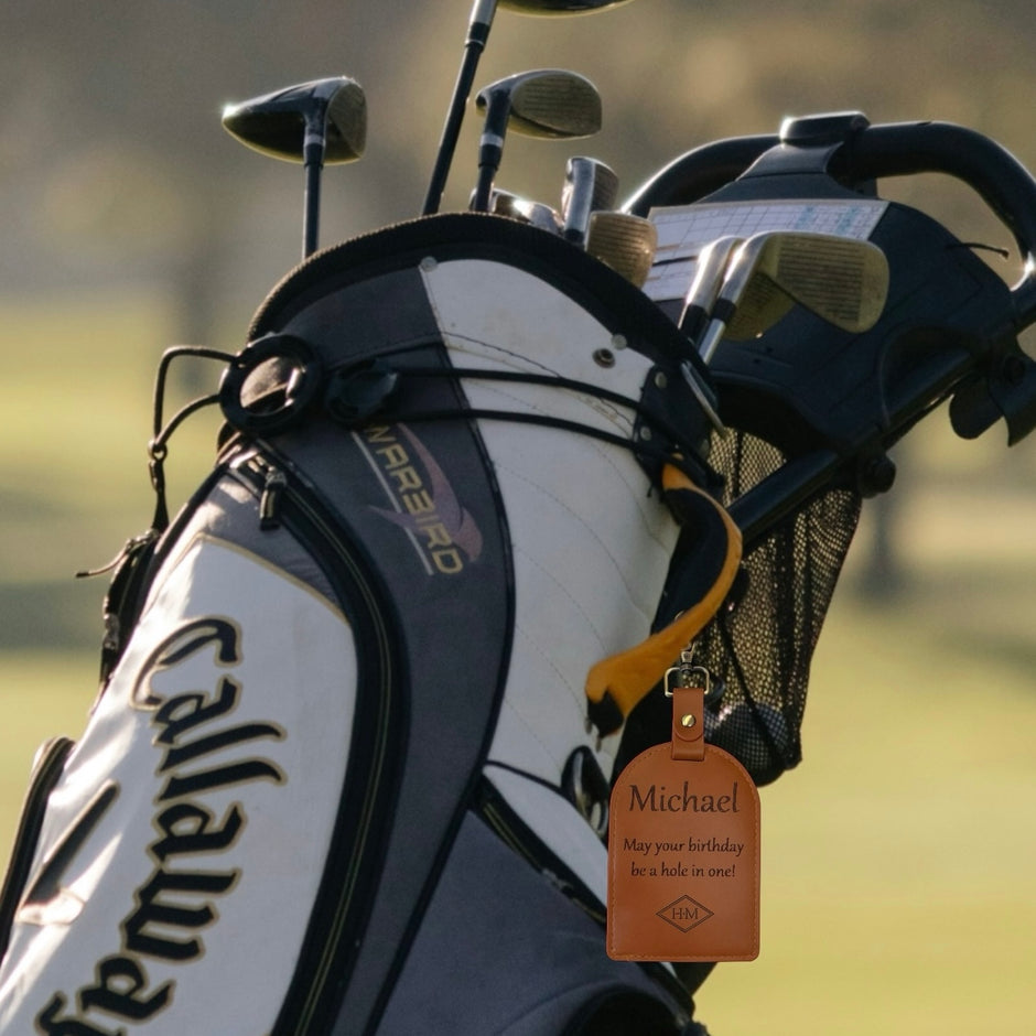 Personalised PU Leather Golf Tee Holder | Stylish, Eco-Friendly Gift for Golfers
